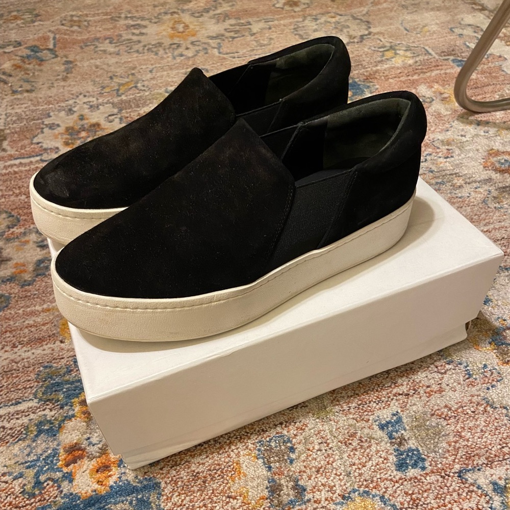 Vince Slip On Warren Sneaker In Black Suede - image 4